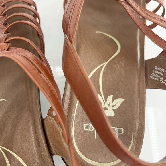 Dansko Women Dana Sandal Size 41 10.5 Brown Leather Block Heel Strappy Slingback - Picture 14 of 15